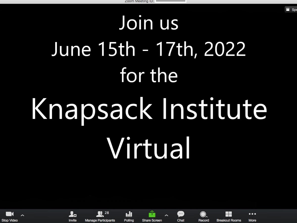 Knapsack Institute Virtual, June 15th-17th 2022